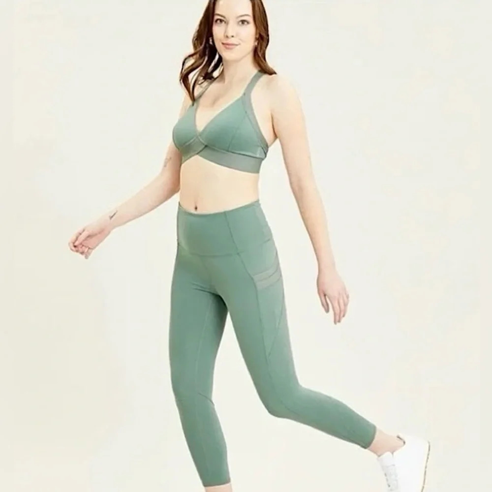 FP Movement Free People End Game High Rise Pocket Leggings Sage Green Size L